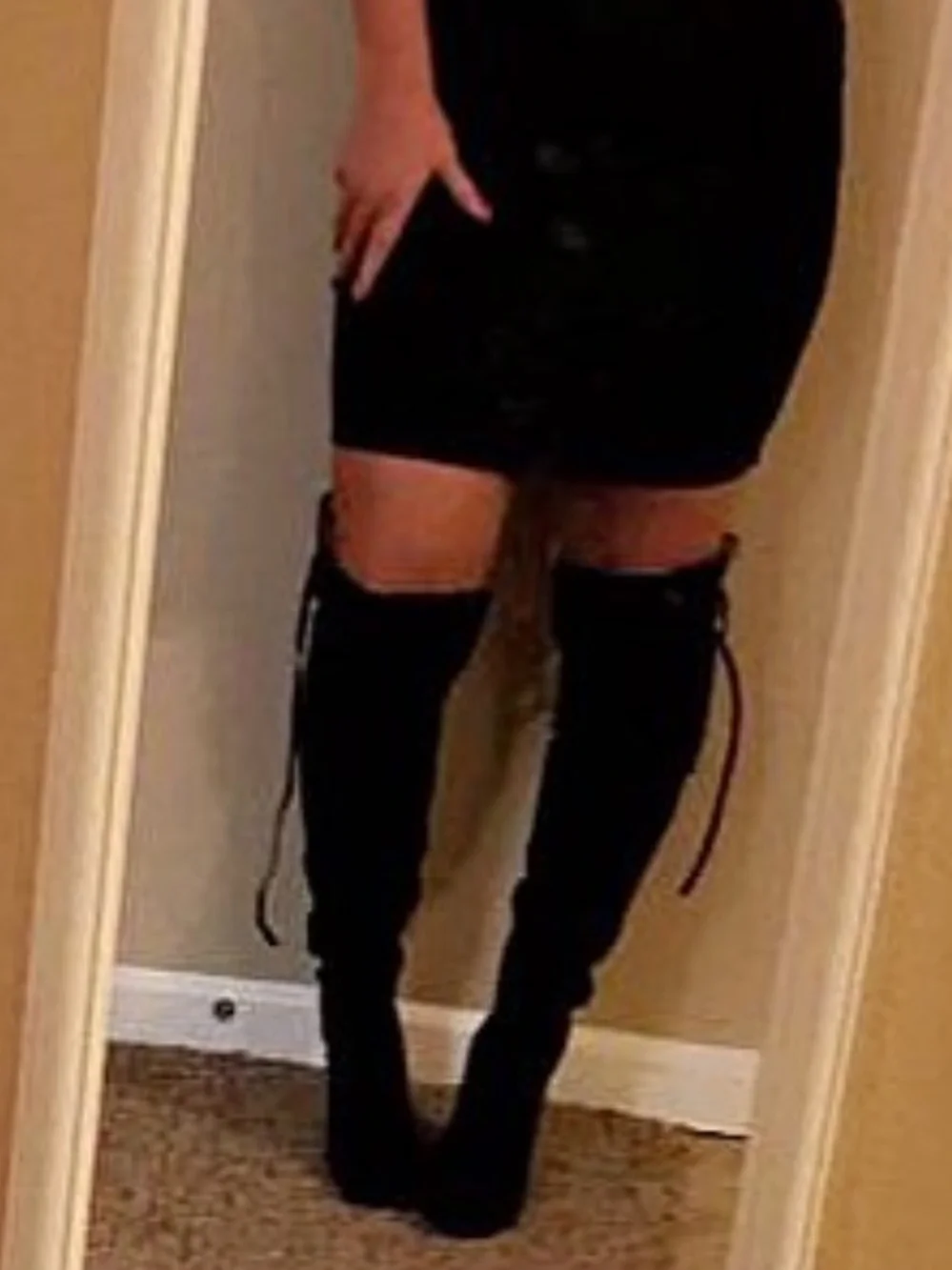 Black Over-the-Knee Stiletto Boots